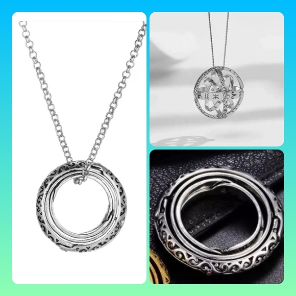 5/$25 Silver rotating cosmic 2 in 1 ring/ necklace pendant Sz 12, New, sealed - Picture 10 of 11